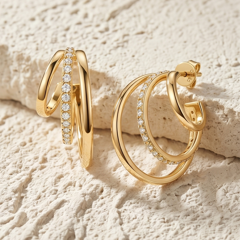 MELODY • Elegante Moissanit-Creolen