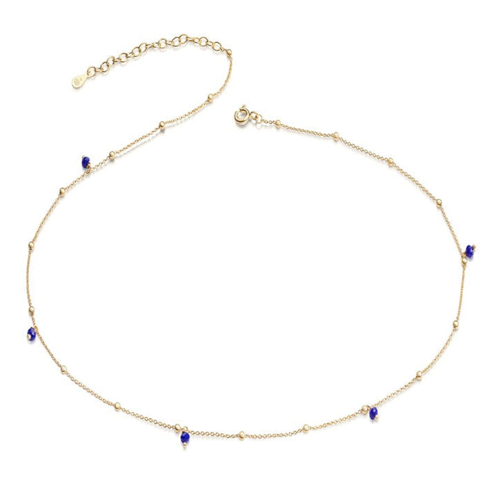 AZURA • Collier mit blauen Spinell-Kugeln