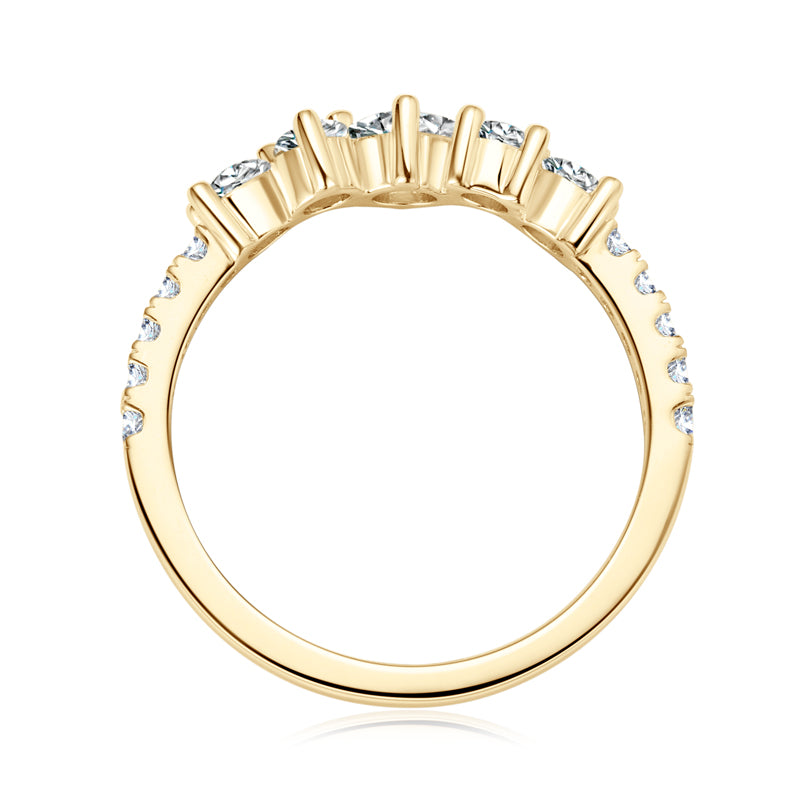 VALENTINA • Zackenförmiger Ring mit Moissanitbesatz