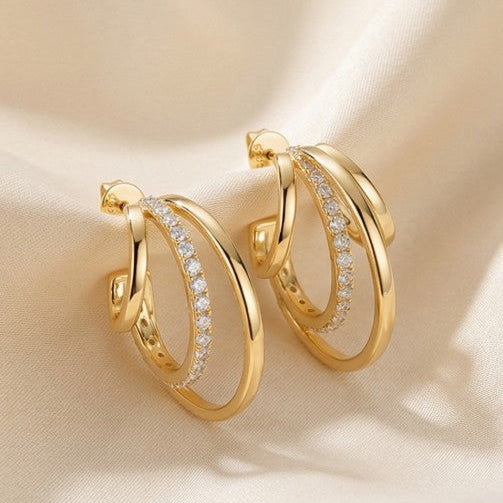 MELODY • Elegante Moissanit-Creolen