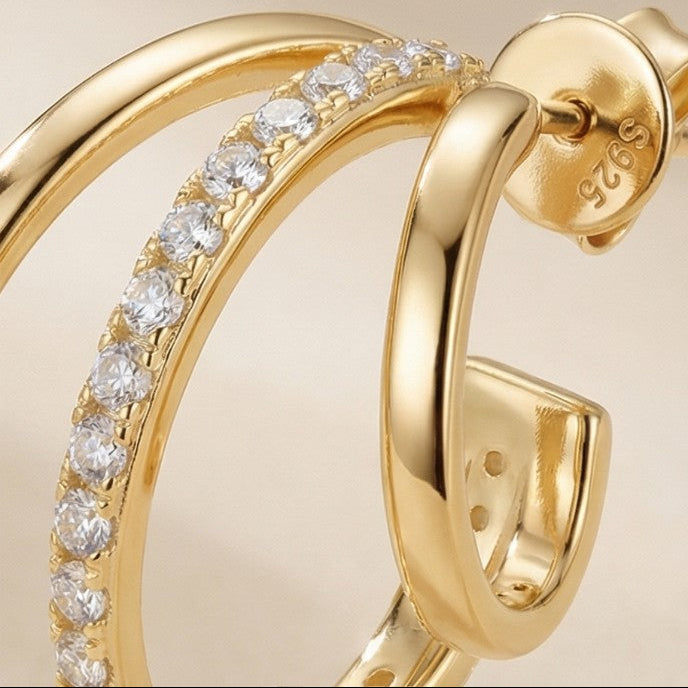 MELODY • Elegante Moissanit-Creolen