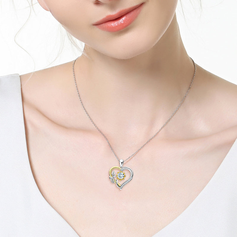 ROSE • Romantische Herz-Halskette mit Moissanit