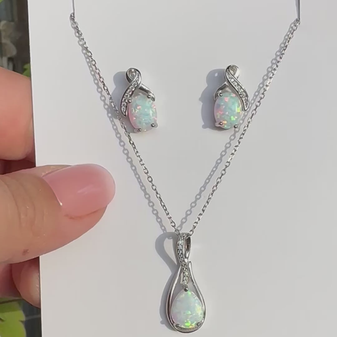 OPALINE • Opal Halskette aus 925 Sterling Silber
