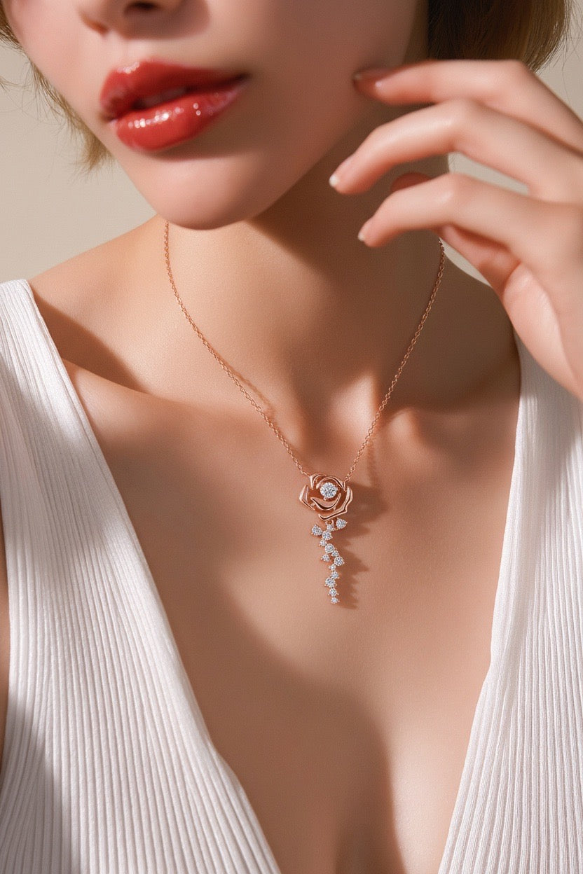 ROSALIE • 925 Sterling Silber Halskette, rosévergoldet