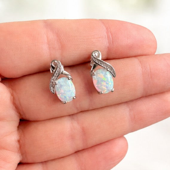 OPALINE • Opal-Ohrringe mit buntem Farbenspiel