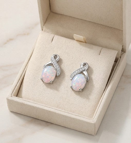 OPALINE • Opal-Ohrringe mit buntem Farbenspiel