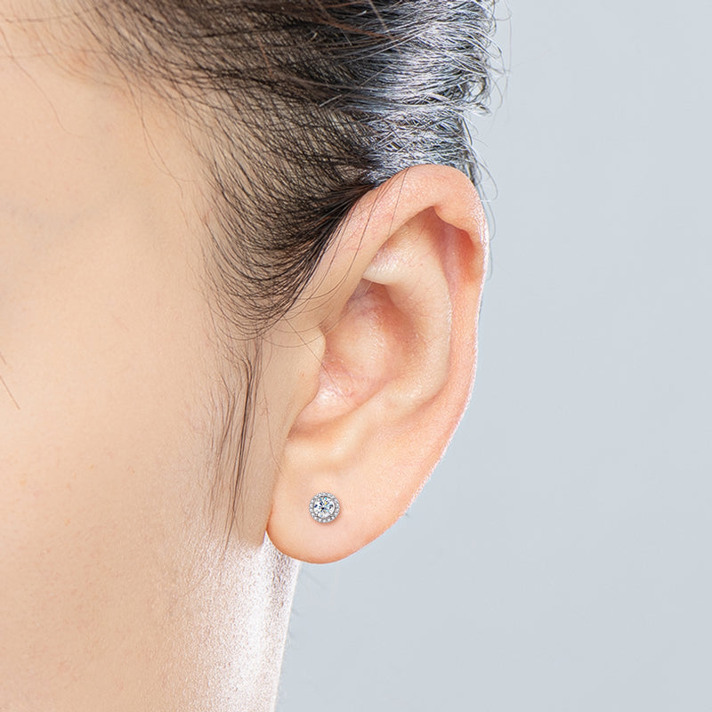 LIORA • Klassische runde Moissanit-Ohrstecker • 925 Sterling Silber