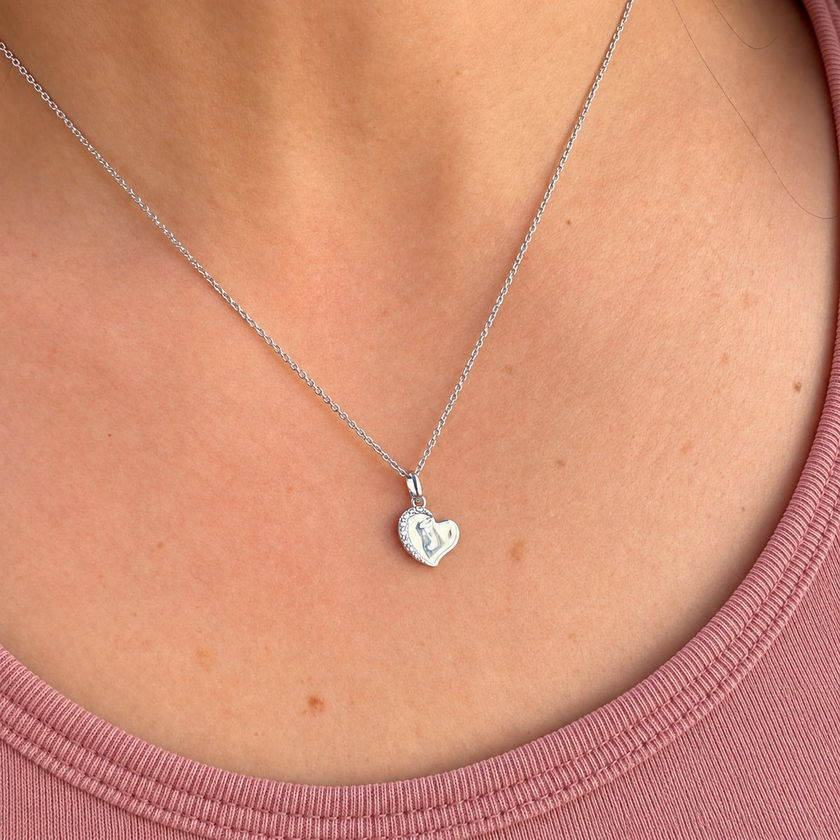 AMORE • Herz-Collier mit Zirkonia aus 925 Sterling Silber